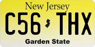 NJ license plate C56THX