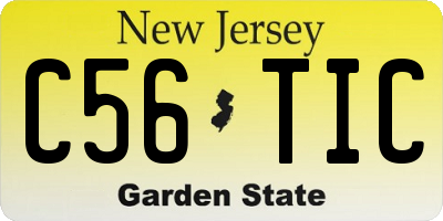 NJ license plate C56TIC