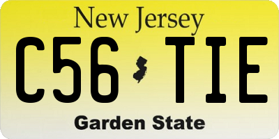 NJ license plate C56TIE