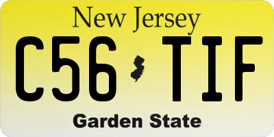 NJ license plate C56TIF