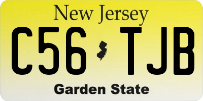 NJ license plate C56TJB
