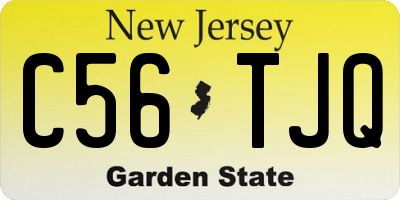 NJ license plate C56TJQ