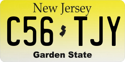 NJ license plate C56TJY