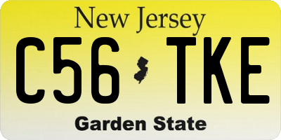 NJ license plate C56TKE
