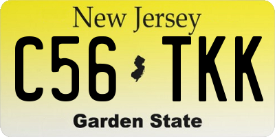NJ license plate C56TKK