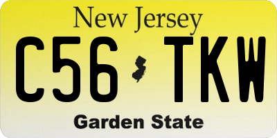 NJ license plate C56TKW