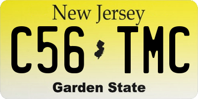 NJ license plate C56TMC