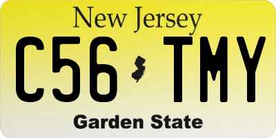NJ license plate C56TMY