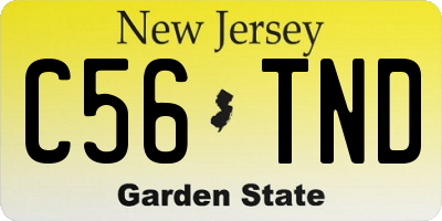 NJ license plate C56TND