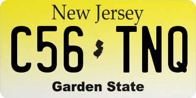 NJ license plate C56TNQ