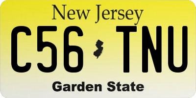 NJ license plate C56TNU