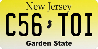 NJ license plate C56TOI