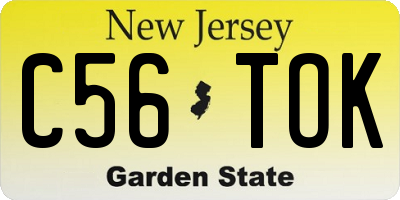 NJ license plate C56TOK