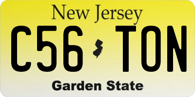 NJ license plate C56TON