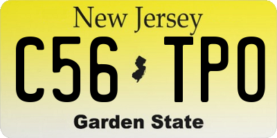 NJ license plate C56TPO