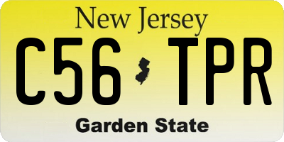 NJ license plate C56TPR