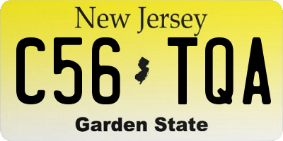 NJ license plate C56TQA