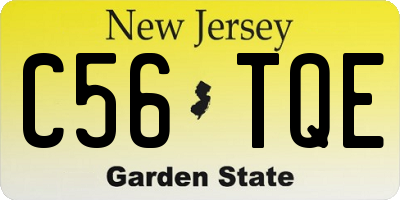 NJ license plate C56TQE