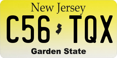 NJ license plate C56TQX