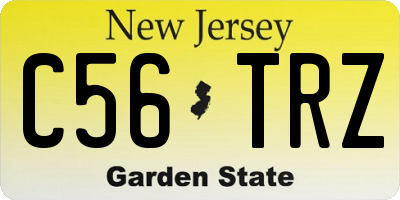 NJ license plate C56TRZ
