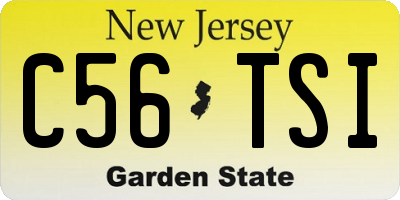 NJ license plate C56TSI