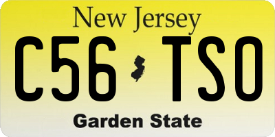 NJ license plate C56TSO