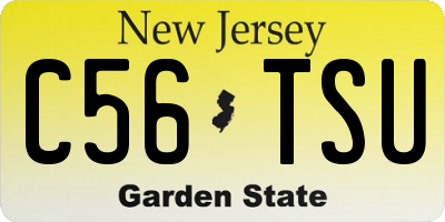 NJ license plate C56TSU