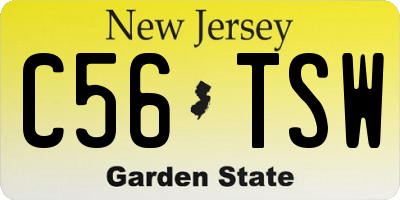 NJ license plate C56TSW
