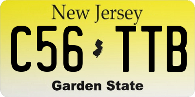 NJ license plate C56TTB