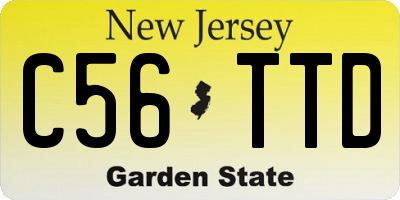 NJ license plate C56TTD
