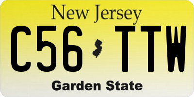 NJ license plate C56TTW