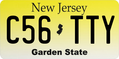 NJ license plate C56TTY