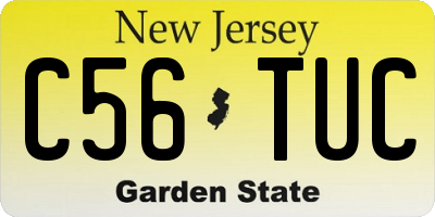 NJ license plate C56TUC