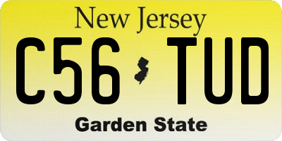 NJ license plate C56TUD