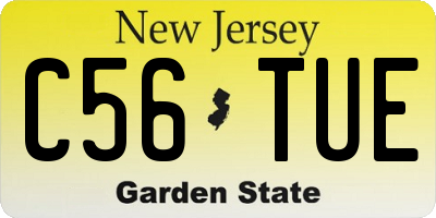 NJ license plate C56TUE