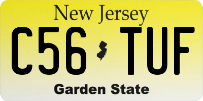 NJ license plate C56TUF