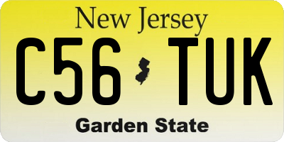 NJ license plate C56TUK