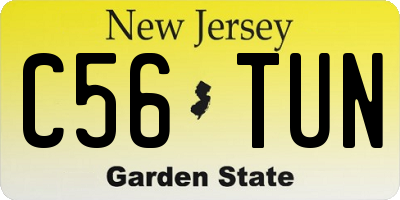 NJ license plate C56TUN