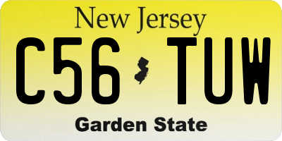 NJ license plate C56TUW