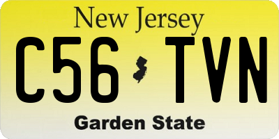 NJ license plate C56TVN