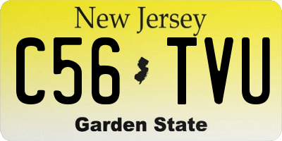 NJ license plate C56TVU