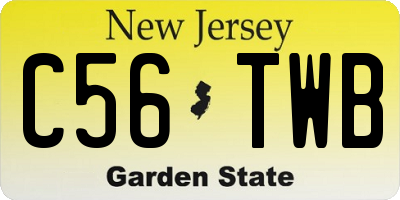 NJ license plate C56TWB