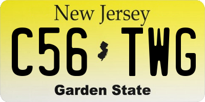 NJ license plate C56TWG