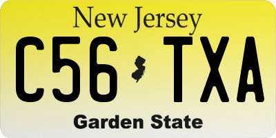 NJ license plate C56TXA
