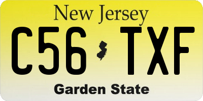 NJ license plate C56TXF