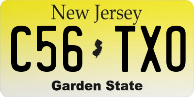 NJ license plate C56TXO