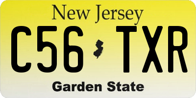 NJ license plate C56TXR