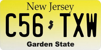NJ license plate C56TXW