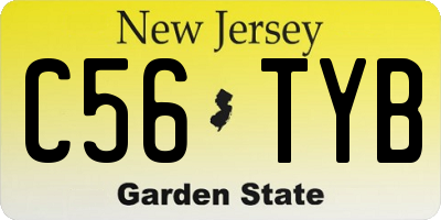 NJ license plate C56TYB