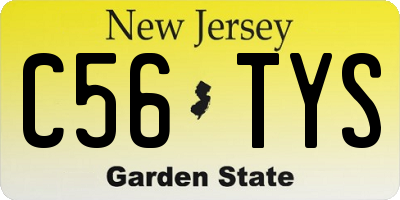 NJ license plate C56TYS